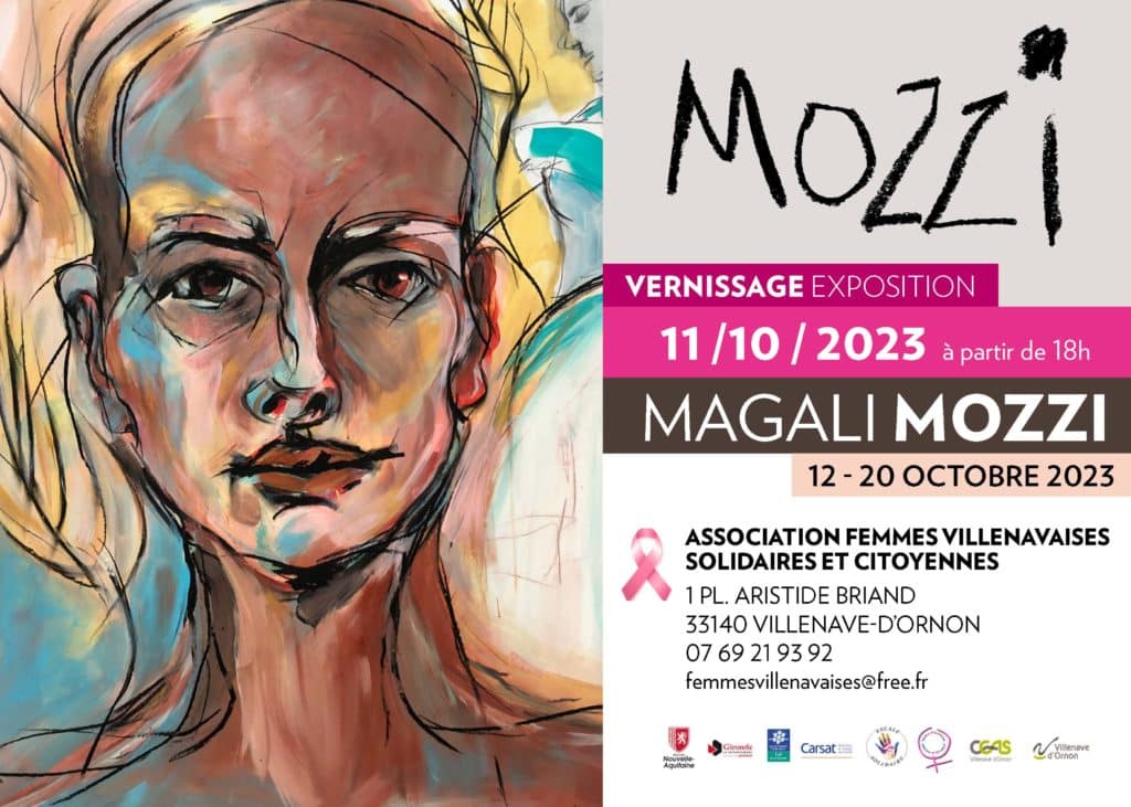Invitation Vernissage Mozzi Octobre Rose à Villenave d'Ornon