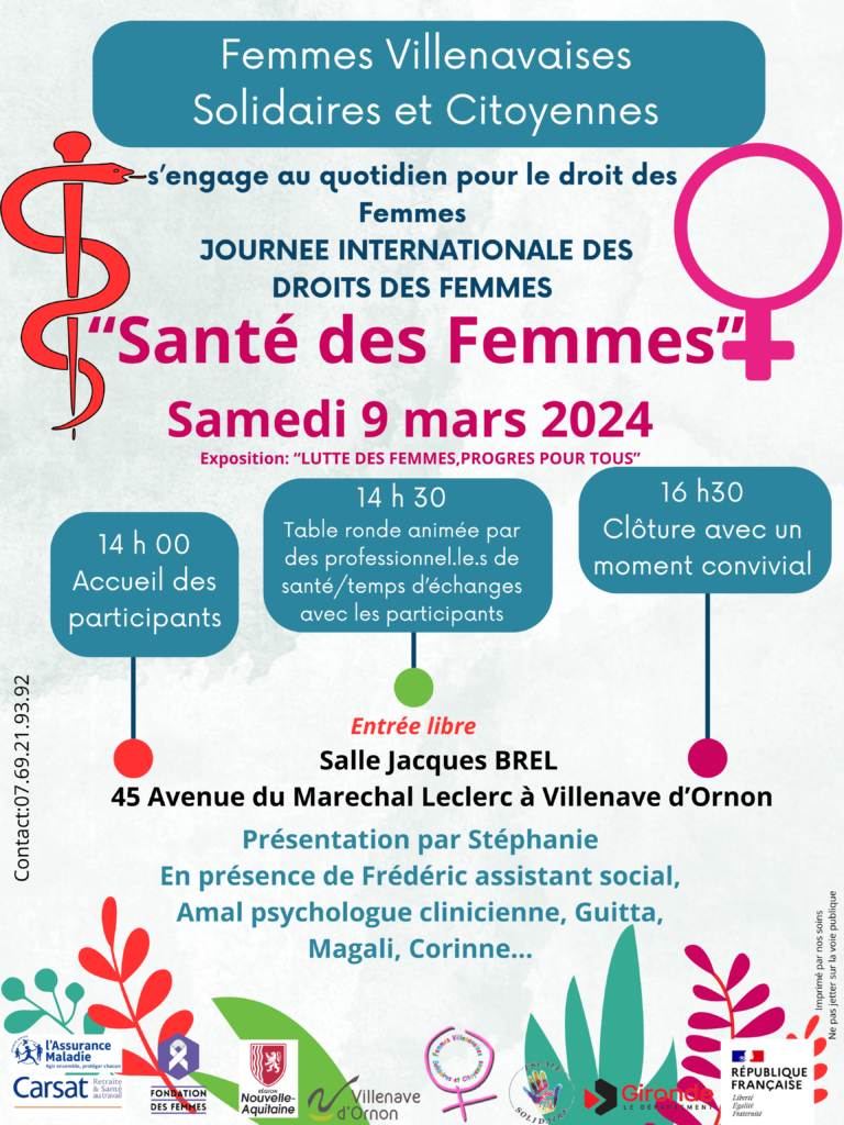 Affiche Table ronde Santé des Femmes avec l’Association des Femmes